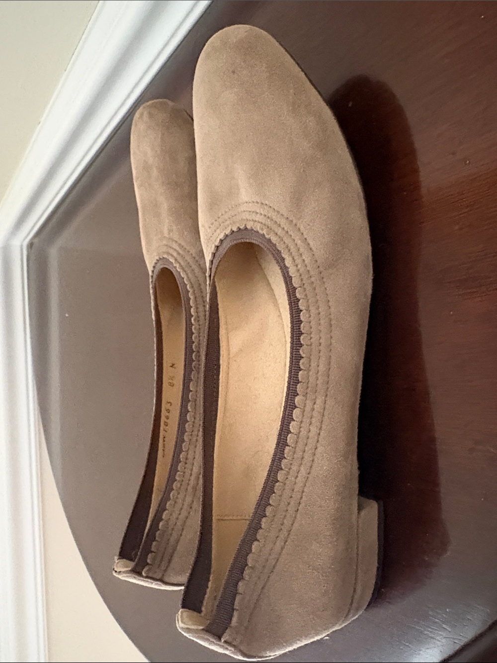 Stuart Weitzman Taupe Suede Ballet Flats - Picture 4 of 4